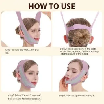 ROWMATE Graphene V-Line Mask, Chin Strap for Sleeping,Chin Strap for Women,Jaw Exerciser,lilac,M