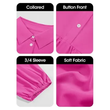 Wenrine 3/4 Sleeve Casual Maxi Dress for Women