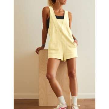 Cicy Bell Womens Summer Casual Romper Sleeveless Athletic Trendy Short Jumpsuit Workout Loose Fit Outfits