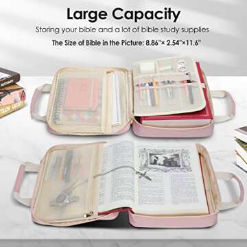 CASIRENA Bible Covers for Women - Extra Large Size Bible Carrying Case, Church Bible Bag with Padded...