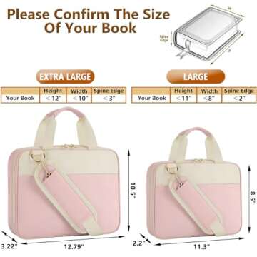 CASIRENA Bible Covers for Women - Extra Large Size Bible Carrying Case, Church Bible Bag with Padded Handle, Adjustable Shoulder Strap, Zippered Pockets, Perfect Gifts for Church Religious