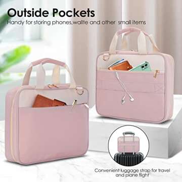 CASIRENA Bible Covers for Women - Extra Large Size Bible Carrying Case, Church Bible Bag with Padded Handle, Adjustable Shoulder Strap, Zippered Pockets, Perfect Gifts for Church Religious