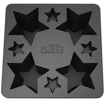 DRINKSPLINKS Ice Cube Tray Star Shaped Premium Silicone Mold Freezer Tray & Oven-Safe Meal Prep Container | Ice For Cocktails & Water Bottles | Bartender Ice