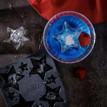 DRINKSPLINKS Ice Cube Tray Star Shaped Premium Silicone Mold Freezer Tray & Oven-Safe Meal Prep Container | Ice For Cocktails & Water Bottles | Bartender Ice