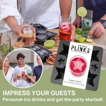 DRINKSPLINKS Ice Cube Tray Star Shaped Premium Silicone Mold Freezer Tray & Oven-Safe Meal Prep Container | Ice For Cocktails & Water Bottles | Bartender Ice