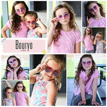Heart Shaped Sunglasses for Kids with UV400 Protection