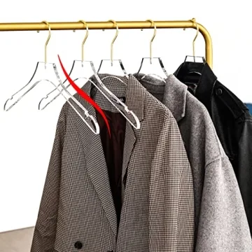 15 Acrylic Hangers with Gold Hooks for Luxury Closet Style