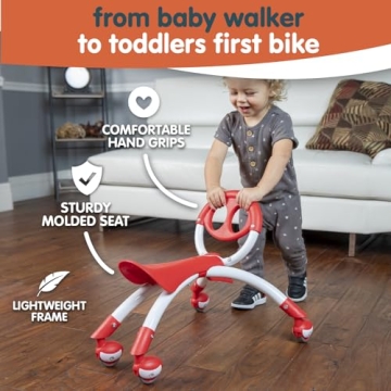 YBIKE Pewi Walking Ride On Toy for Toddlers - Red