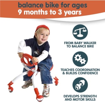 YBIKE Pewi Walking Ride On Toy for Toddlers - Red