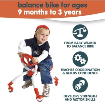 YBIKE Pewi Walking Ride On Toy for Toddlers - Red
