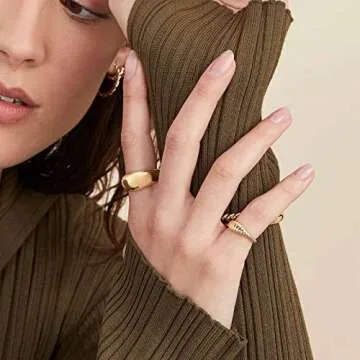 Elegant Kainier 14K Gold Plated Signet Ring for Women