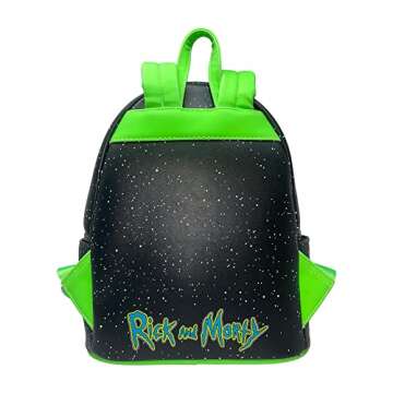 Loungefly Rick and Morty Glow in the Dark Womens Double Strap Shoulder Bag Purse
