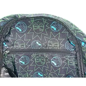 Loungefly Rick and Morty Glow in the Dark Womens Double Strap Shoulder Bag Purse