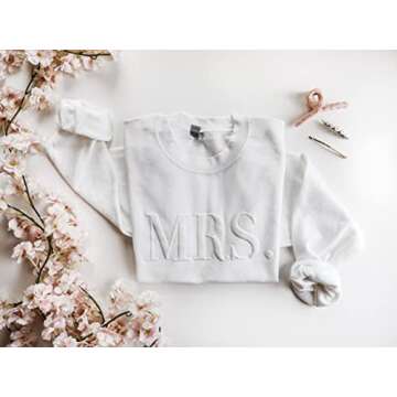 Up2ournecksinfabric Mrs Sweatshirt Bride Sweatshirt - Custom Mrs Sweatshirt - New Mrs - Honeymoon Pa...