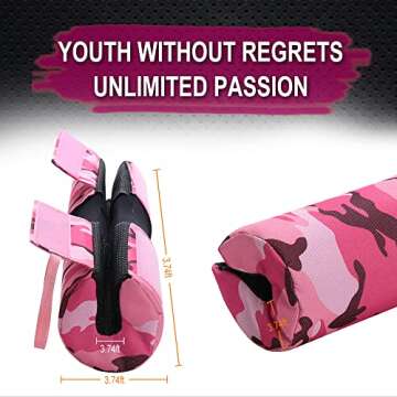 Barbell Pad for Hip Thrust with Fastening Cloth and Carry Bag, Squat Bar Pad with Closure, Neck & Shoulder Squat Cushion Bar Padding for Hip Thrusts - Fits All Standard and Olympic Bars