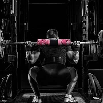 Barbell Pad for Hip Thrust with Fastening Cloth and Carry Bag, Squat Bar Pad with Closure, Neck & Shoulder Squat Cushion Bar Padding for Hip Thrusts - Fits All Standard and Olympic Bars