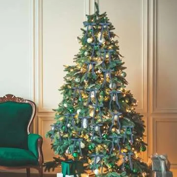 Glitinsel 24 Pcs Velvet Bows Coquette Ribbon Bows Crafts Gift Decorative Bows for Bachelorette Coquette Wedding Bridal Birthday Xmas Party Decorations(Width of 3/8",Antique Blue)