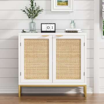 Anmytek Rattan Cabinet Stylish Storage All Room Needs