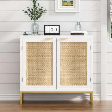 Anmytek Rattan Cabinet Stylish Storage All Room Needs