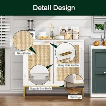 Anmytek Rattan Cabinet Stylish Storage All Room Needs