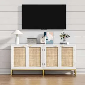 Anmytek Rattan Cabinet Stylish Storage All Room Needs