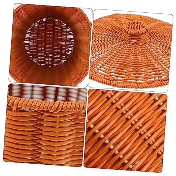 Stylish DOITOOL Round Rattan Waste Basket Bin - Perfect Decor