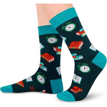 HAPPYPOP Book Lover Gifts for Women, Novelty Reading Gifts for Book Readers, Book Reading Socks Stocking Stuffers for Students Girls