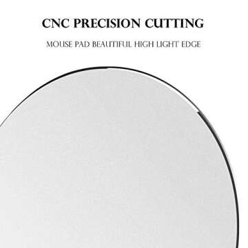 ProElife Premium Aluminum Metal Mouse Pad Mice Mat 8.66-inch with Anti-Slip Base (Round, Silver Color)