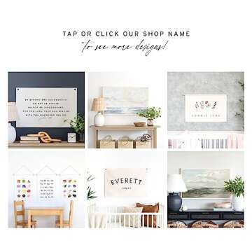 NATVVA Custom Name Canvas Banner Baby Name poster Canvas Hanging Flag for Nursery and Playroom Wall Décor for Kids Trendy Room Décor for Boys and Girls (Blank)