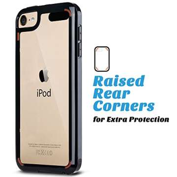 Durable ULAK iPod Touch 5/6/7 Clear Case with Screen Protectors