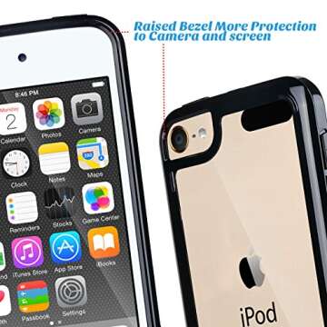Durable ULAK iPod Touch 5/6/7 Clear Case with Screen Protectors