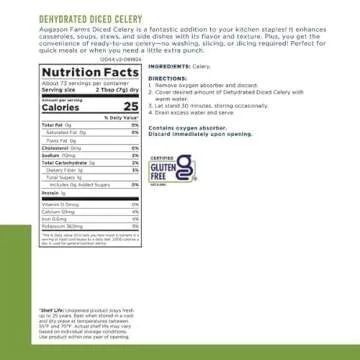 Augason Farms Dehydrated Cross Cut Celery Can, Emergency Food Supply, Everyday Meals, 36 Servings