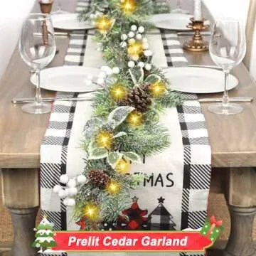 Artgar 6 Ft Pre-Lit Christmas Garland with LED Lights