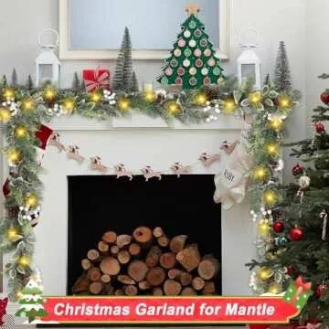 Artgar 6 Ft Pre-Lit Christmas Garland with LED Lights