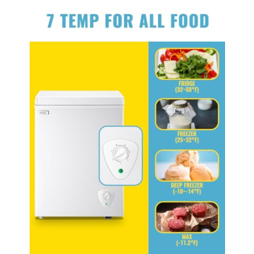 Compact WANAI Chest Freezer with Adjustable Temperatures