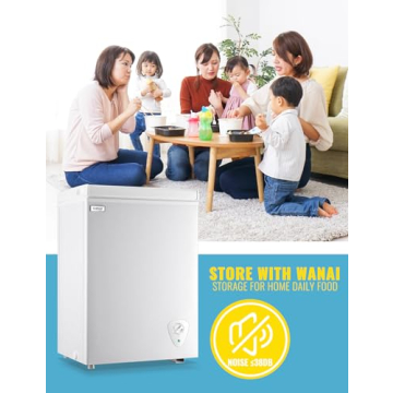 Compact WANAI Chest Freezer with Adjustable Temperatures