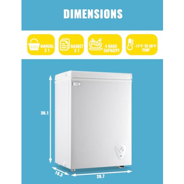 Compact WANAI Chest Freezer with Adjustable Temperatures