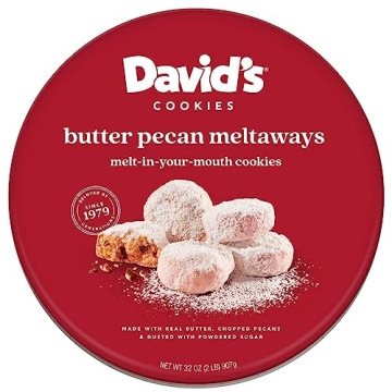David's Cookies Butter Pecan Meltaways 907g - Soft, Buttery Treats