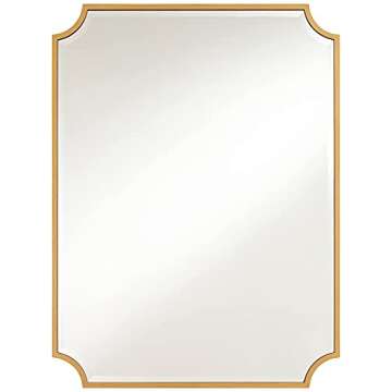 Noble Park Jacinda Rectangular Vanity Decorative Wall Mirror Modern Beveled Rounded Cut Edge Antique...