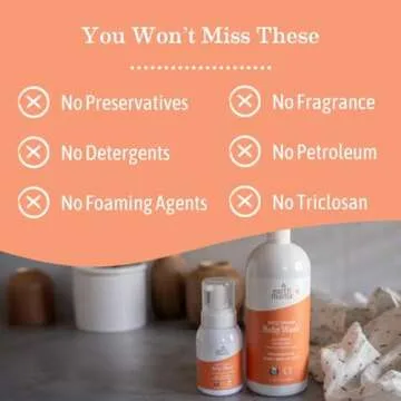 Earth Mama Sweet Orange Baby Liquid Wash Foaming Hand Soap, Organic All Purpose Body Wash for Sensitive Skin, Castile Soap with Coconut Oil, Shea Butter, Calendula, & Aloe, (Packaging May Vary)