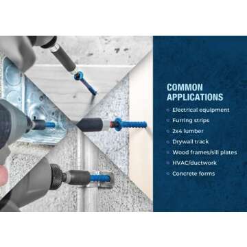 Tapcon Concrete Anchor Screws | 100 Pack with Drill Bit Included