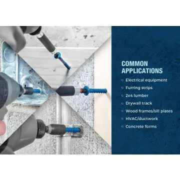 Tapcon Concrete Anchor Screws | 100 Pack with Drill Bit Included