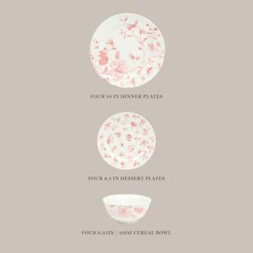 Martha Stewart Empress Bouquet 12 Piece Dinnerware Set