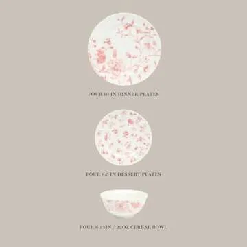 Martha Stewart Empress Bouquet 12 Piece Dinnerware Set