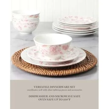 Martha Stewart Empress Bouquet 12 Piece Dinnerware Set