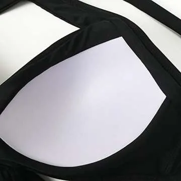 RXRXCOCO Women Front Cross One Piece Swimsuit Tummy Control Cross Back Monokini Bathing Suit for Women Black Large