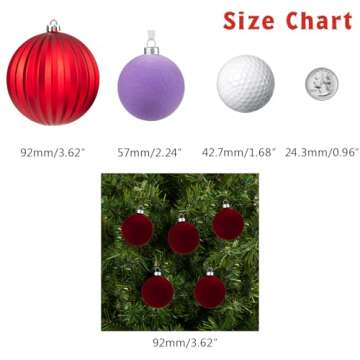 Luxurious Velvet 50ct Christmas Ornaments in Burgundy