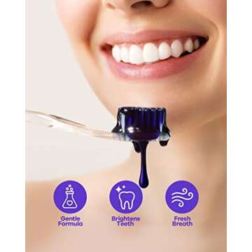 KMEIVOL Meto Purple Toothpaste for Teeth Whitening (1 Fl Oz), Teeth Whitening Gel, Purple Toothpaste, Color Corrector Purple Toothpaste, Whitening Toothpaste for Tooth Stain Removal