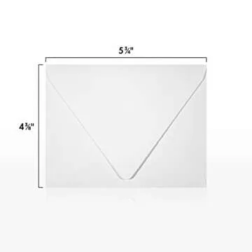 LUXPaper A2 Contour Flap Invitation Envelopes | 4 3/8" x 5 3/4" | White | 80lb. Text | 100% Recycled | 50 Qty