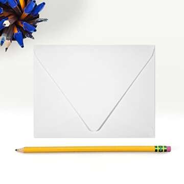 LUXPaper A2 Contour Flap Invitation Envelopes | 4 3/8" x 5 3/4" | White | 80lb. Text | 100% Recycled | 50 Qty